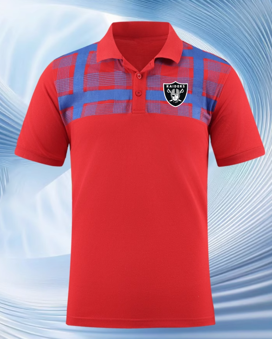 Oakland Raiders red Men 2025 NFL polo T shirt->nfl t-shirts->Sports Accessory